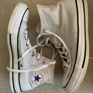 Light gray high top converse